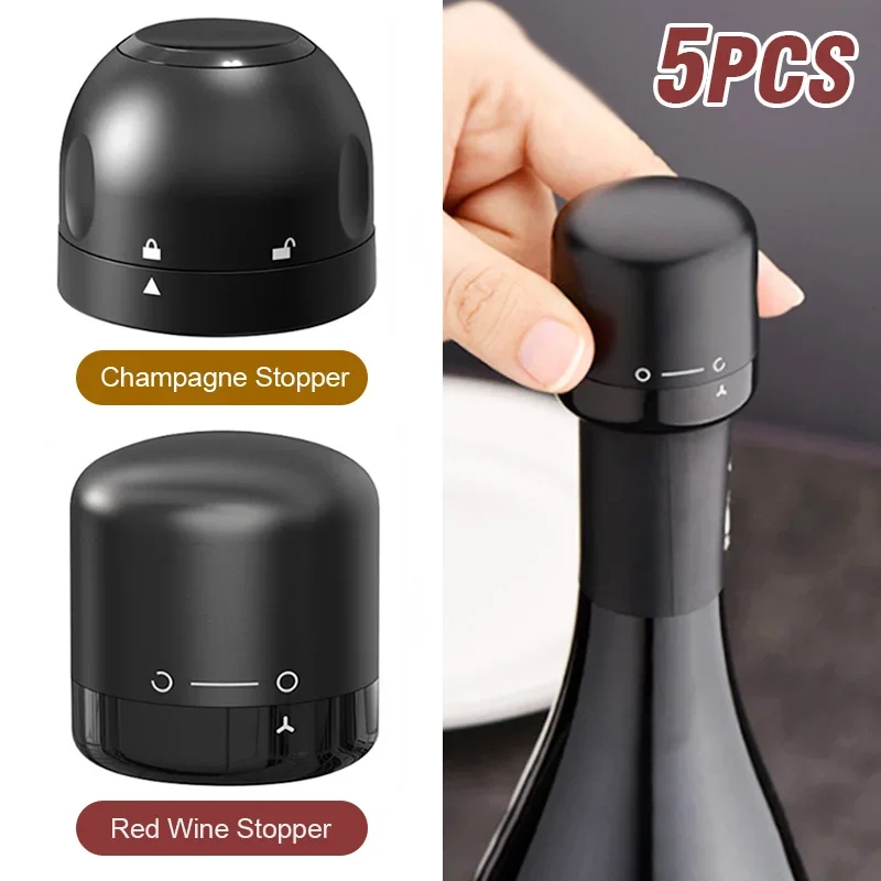 Wine Stopper Vacuum - 1-5pcs Vacuum Sealed Wine Bottle Plug
