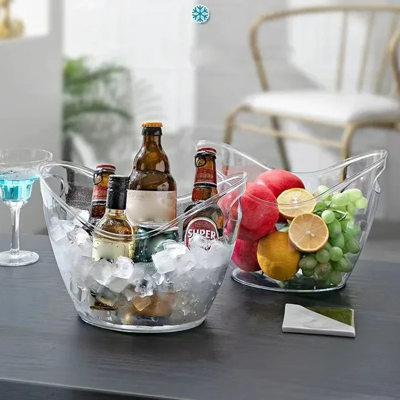 Wine Beer Champagne - 4/8L Ice Bucket Transparent Ice Cube