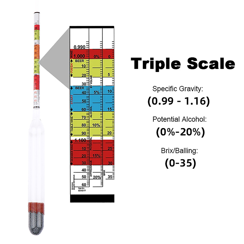 Triple Scale Hydrometer Self B - đánh giá và giá Wine Beer And Mead
