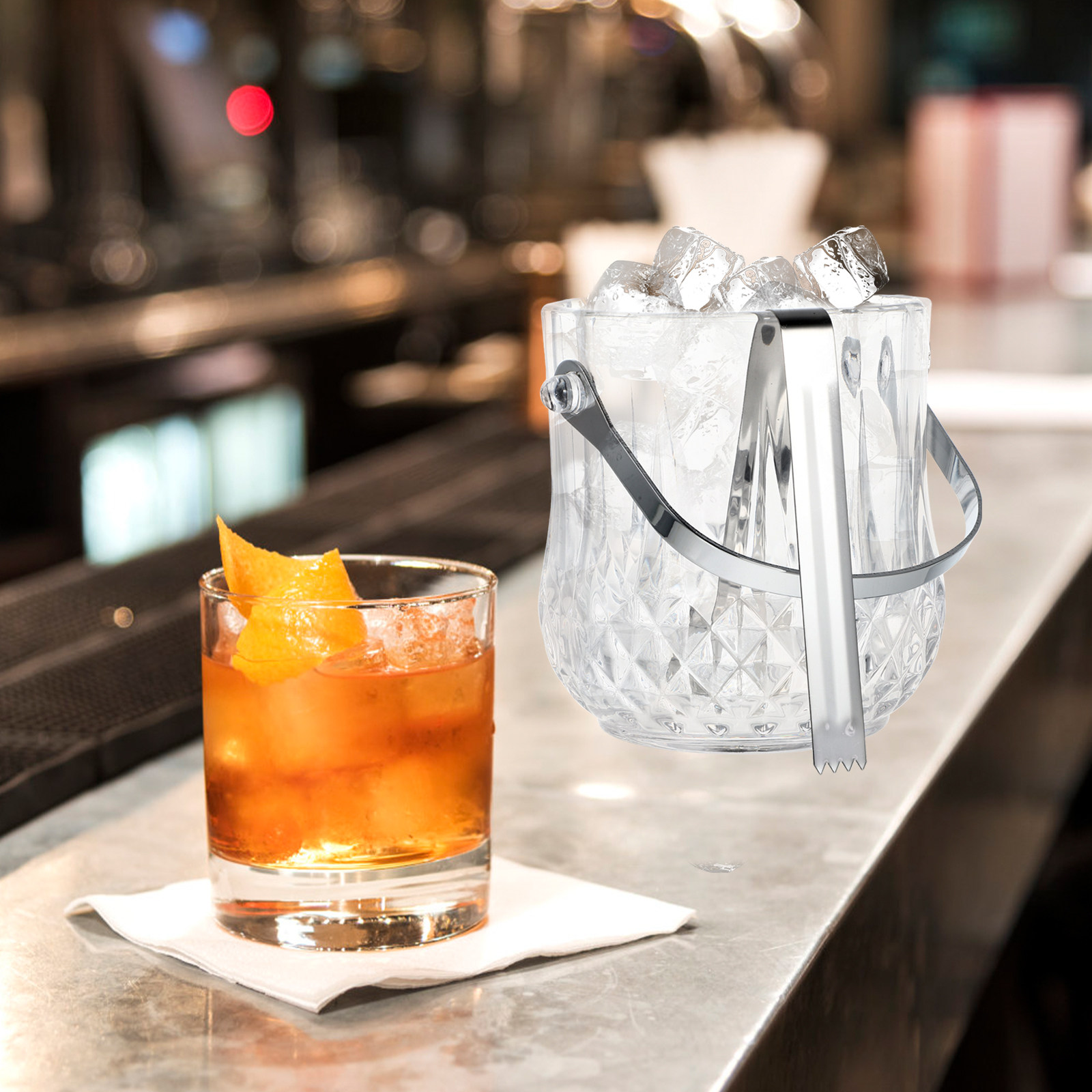 Glass Ice Bucket Portable Tran - đánh giá và giá Wine Beer Restaurant