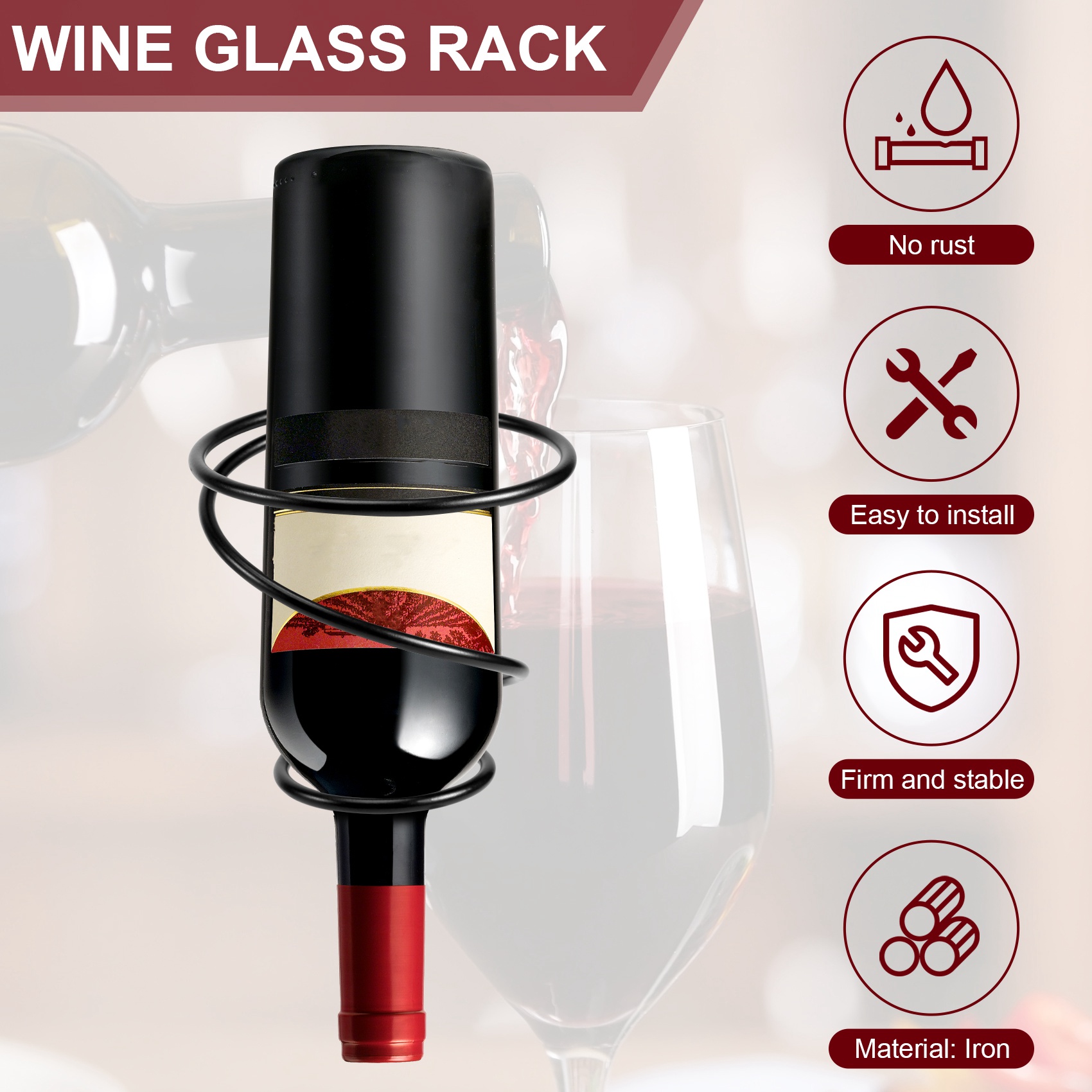 ABGH-Pack Of 6 Wall Mounted Wi - đánh giá và giá Wine Rack Wall Mount