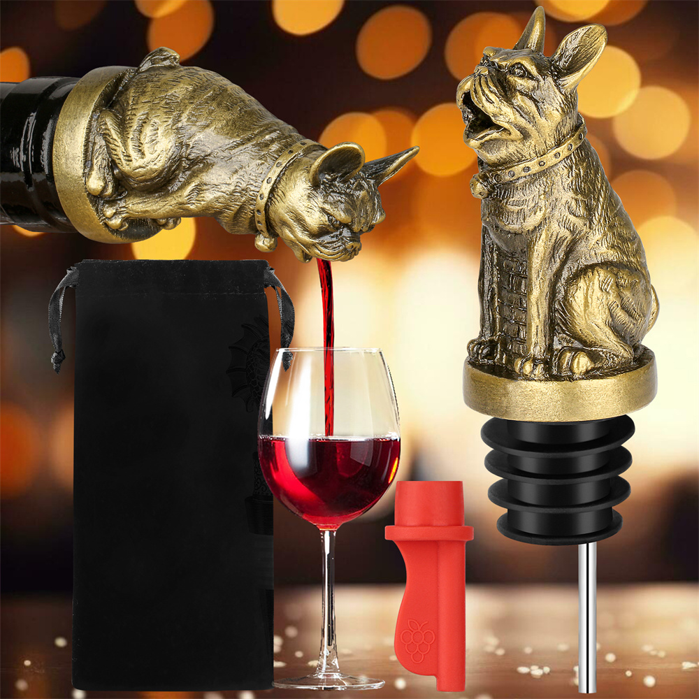 Cute French Bulldog Wine Pouer - đánh giá và giá Wine Stopper Vacuum