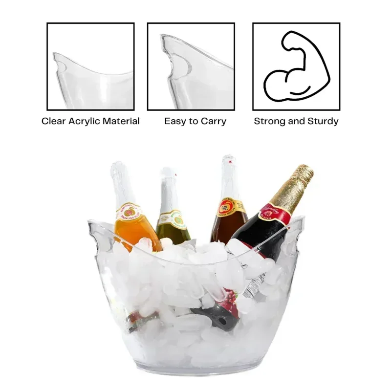 4/8L Ice Bucket Transparent Ic - đánh giá và giá Wine Beer Champagne