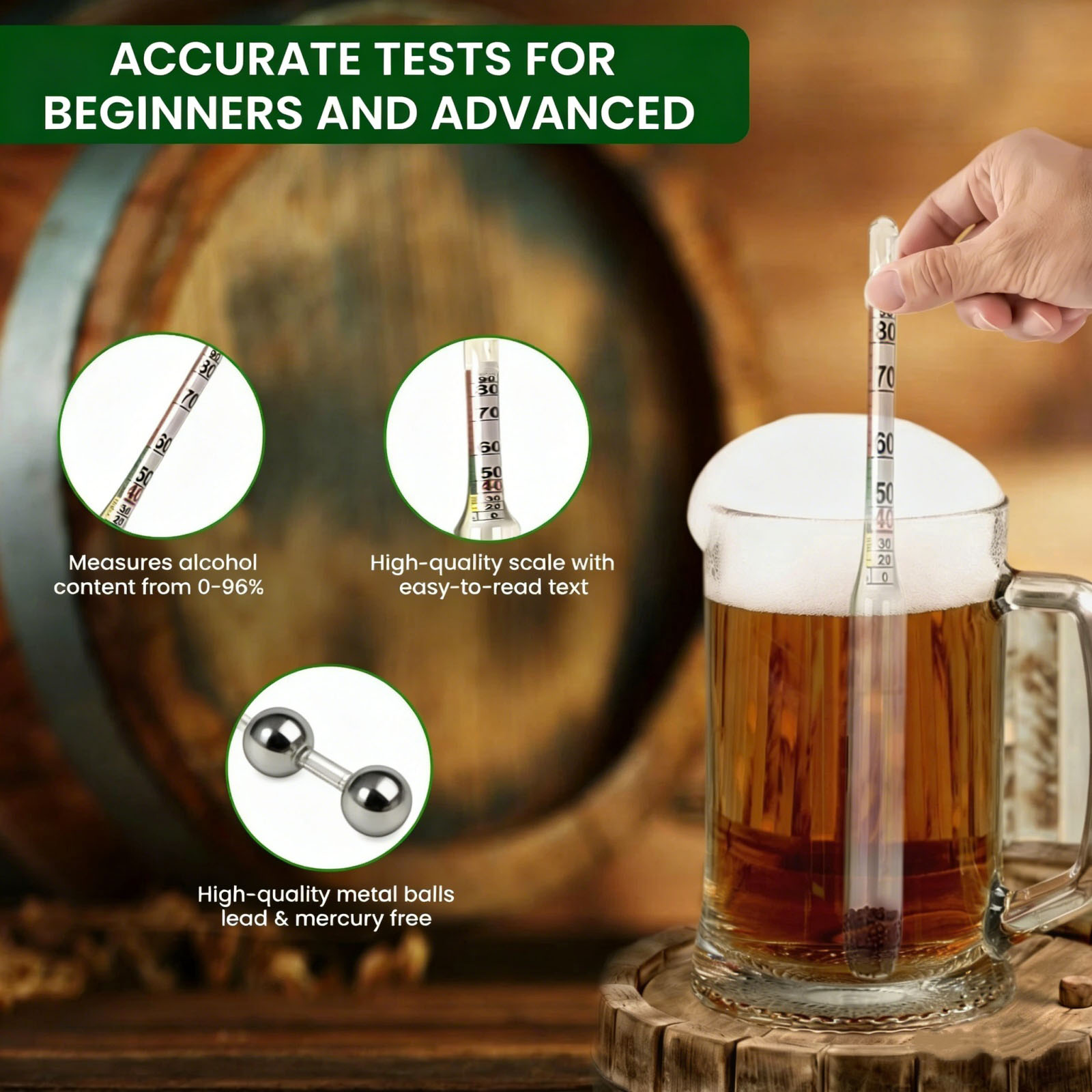 0-96% Glass Alcohol Hydrometer - đánh giá và giá Wine Beer And Mead