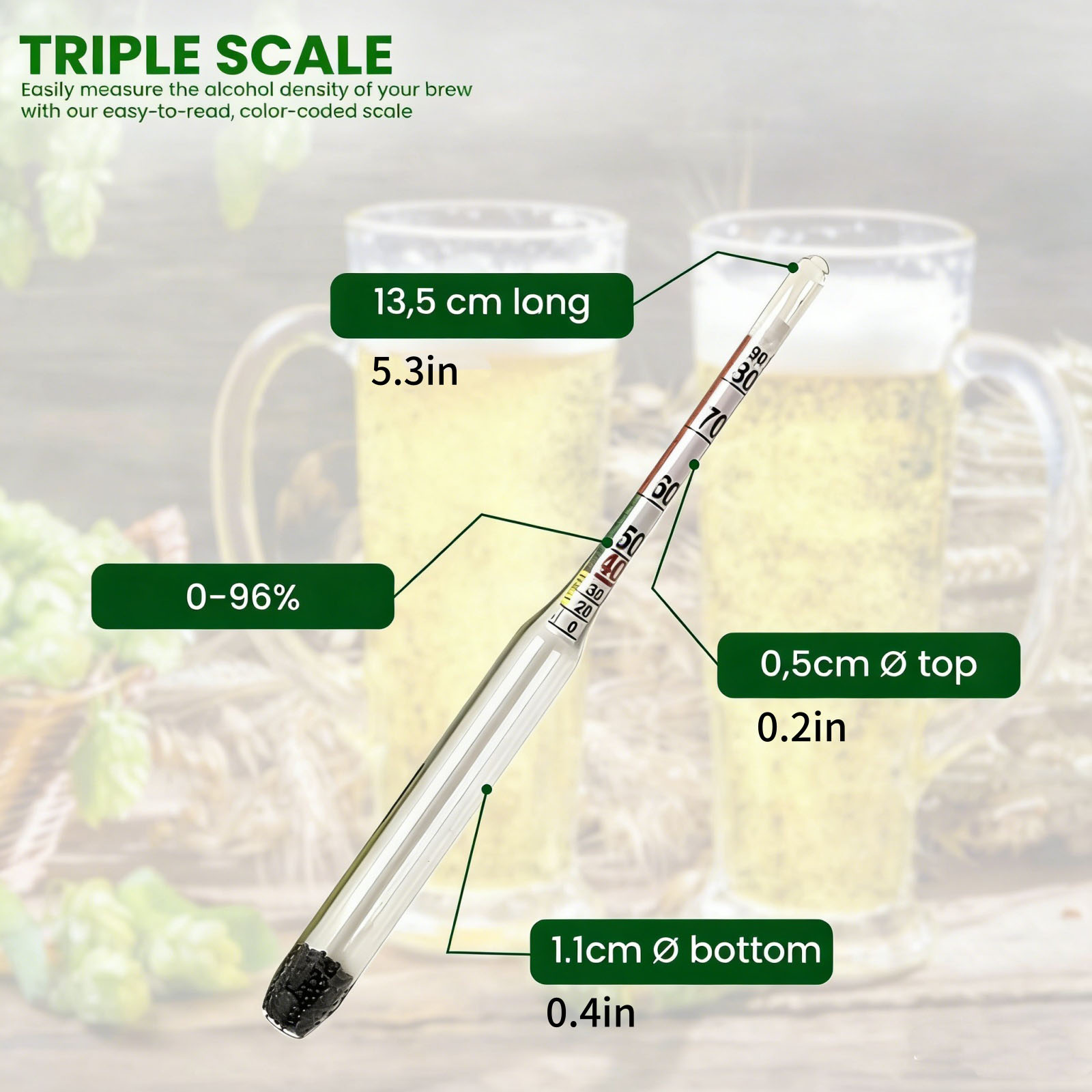 0-96% Glass Alcohol Hydrometer - đánh giá và giá Wine Beer And Mead